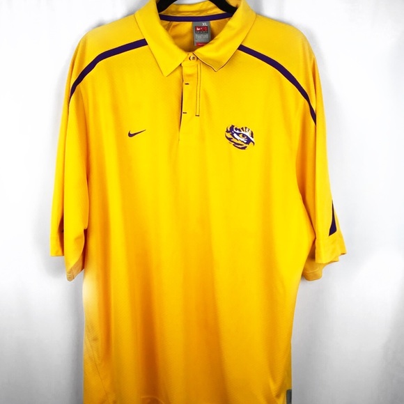 Nike | Shirts | Lsu Gold Nike Polo Xl 